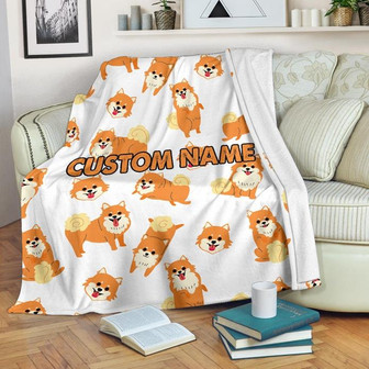 Pomeranian Dog Mom Dad Owner Blanket - Pomeranian Throw Blanket - Pomeranian Fleece Blanket - Pomeranian Adult Kid Blanket - Gifts Her Him - Thegiftio
