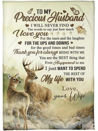 To My Precious Husband I Will Never Find Fleece Blanket Gift For Husband From Wife Home Decor Bedding Couch Sofa Soft - Thegiftio UK