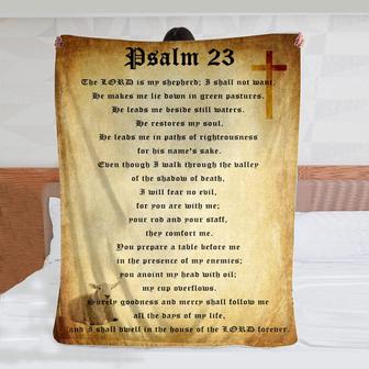 Psalm 23 Throw Blanket Christian Gifts Blanket Healing Prayers Thoughts Religious Fleece Soft Inspiration Throw for Women Men - Thegiftio UK