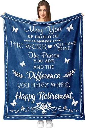 Retirement Gifts for Women Men 2022 Blanket, Happy Retirement Gifts for Men, Female, Retired People, Dad, Nurses, Doctors, Coworker, Teacher - Thegiftio