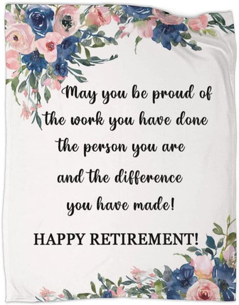 Retirement Gifts Throw Blanket Happy Retirement Flannel Blankets for Retired Women Teacher Boss Farewell Present - Thegiftio