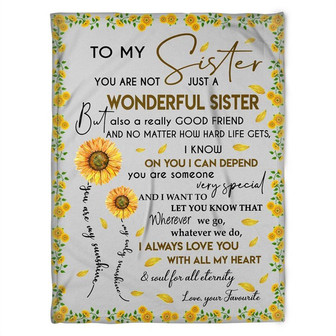 To My Sister Blanket. I Always Love You With All My Heart. Gift For Sister Family Home Decor Bedding Couch Sofa Soft - Thegiftio UK