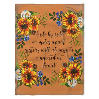 To My Sister Blanket, Sister Will Always My Heart, Gift For Sister Family Home Decor Bedding Couch Sofa Soft - Thegiftio UK