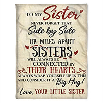 To My Sister Blanket, Love, Your Little Sister. Gift For Sister Family Home Decor Bedding Couch Sofa Soft and Comfy Cozy - Thegiftio UK