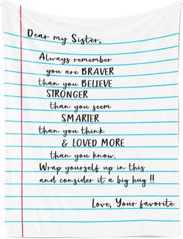To My Sister Fleece Blanket Always Remember You Are Brave Than You Believe, Gift For Bestie, Gift For Family - Thegiftio UK