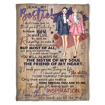 To My Sister Fleece Blanket You Give Me Reason To Smile And Reason To Laugh, Gift For Bestie, Gift For Family - Thegiftio UK