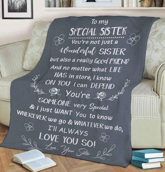 To My Sister Fleece Blanket You're Not Just A Wonderful Sister But Also A Good Friend, Gift For Bestie, Gift For Family - Thegiftio UK