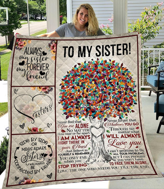 To My Sister Forever My Friend Colorful Tree Blanket Gift For Sister Birthday Gift Home Decor Bedding Couch Sofa Soft - Thegiftio UK