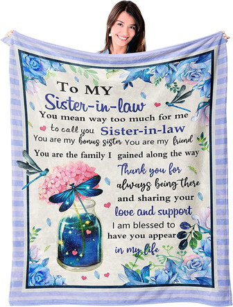 To My Sister in Law Gifts Blanket Gifts for Sister in Law Bonus Sister Gifts for Birthday Christmas Wedding Engagement - Thegiftio UK