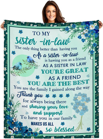 Sister in Law Gifts Blanket Funny Gifts for Sister in Law Birthday Wedding Engagement Throw Blankets for Women - Thegiftio