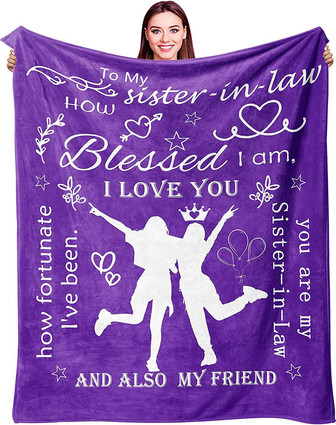 Sister in Law Gifts Blanket, Birthday Gifts from Sister in Law, Bonus Sister Gifts for Christmas Wedding Engagement Gifts - Thegiftio UK
