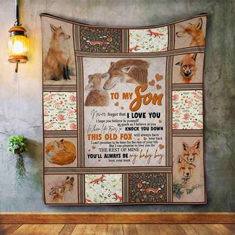 To My Son - Fox - You ll Always Be My Baby Boy Blanket Gift For Son Christmas Birthday Gift Bedding Couch Sofa Soft - Thegiftio UK