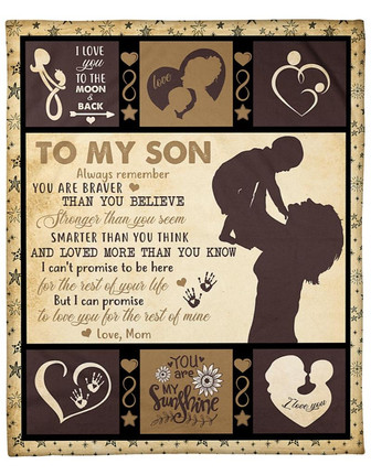 To My Son Always Remember You Are Braver That You Believe Blanket Gift For Son Birthday Gift Home Decor Bedding Couch - Thegiftio UK