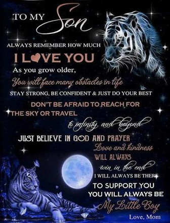 To My Son Always Remember How Much I Love You Mom White Tigers Galaxy Fleece Blanket Gift For Son From Mom Home Decor - Thegiftio UK