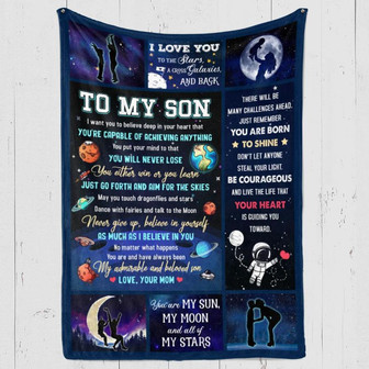 To My Son For My Beloved Son Premium Fleece Blanket Gift for Son Family Home Decor Bedding Couch Sofa Soft - Thegiftio UK