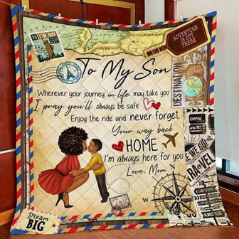 To My Son My Black Boy I Am Always Here For You Fleece Blanket Gift For People Home Decor Bedding Couch Sofa Soft - Thegiftio UK