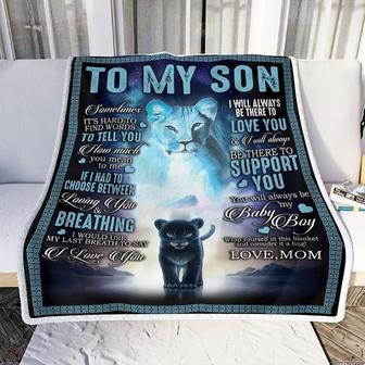 To My Son Blanket, I Will Always Be There To Love You, Love From Mom, Xmas Gift For Son, Fleece Blanket Gift - Thegiftio UK