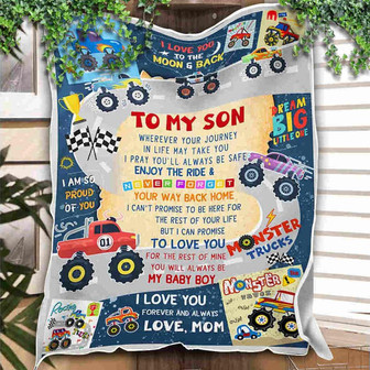 To My Son Blanket Car Cartoon I Love You Blanket Gift For Son Birthday Gift Bedding Couch Sofa Soft And Comfy Cozy - Thegiftio UK