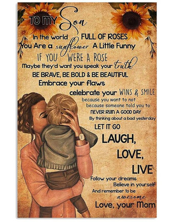 To My Son Blanket, In The World You Are A Sunflower, Gift For Son Family Home Decor Bedding Couch Sofa Soft - Thegiftio UK