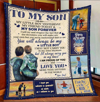 To My Son Blanket,Fleece Blanket, More Than Anything In The World, Love Dad, Gift For Son Family Home Decor - Thegiftio UK