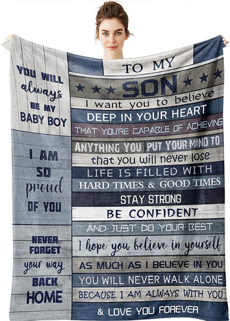 Son Gifts Blanket - Son Blanket from Mom Dad - Gifts for Son Blanket - Birthday Gifts for Son Throw Blankets - Graduation Gift Ideas - Thegiftio UK