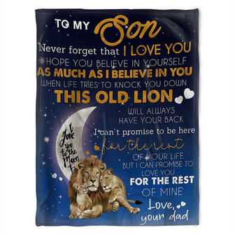 To My Son Blanket, I Hope You Believe In Yourself, As Much As I Believe In You, Gift For Son Family Home Decor - Thegiftio UK