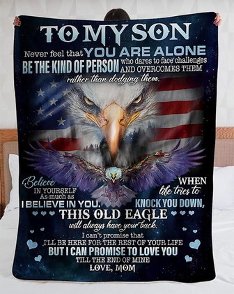 To My Son Blanket from Mom,Cozy Premium Eagle Fleece Blanket,Weighted Blanket,Baby Blanket,Birthday Gift,Christmas Gift - Thegiftio UK