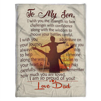 To My Son Blanket, Fleece Blanket, I Wish Your Journey Always To Help Along The Way,Gift For Son Family Home Decor - Thegiftio UK