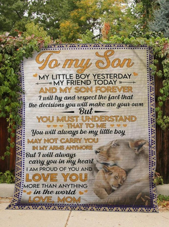 To My Son Blanket,Fleece Blanket, My Little Boy Yesterday, My Friend Today,Gift For Son Family Home Decor Bedding Couch - Thegiftio UK