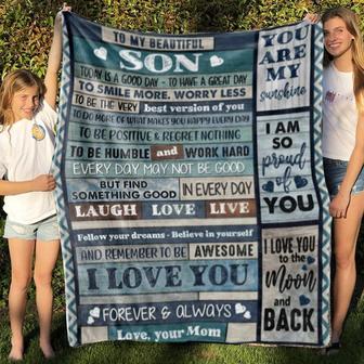 To My Son Blanket, Personalized Name Blanket, Family Blanket, Blanket For Boys And Girls, Blanket For Gifts - Thegiftio UK