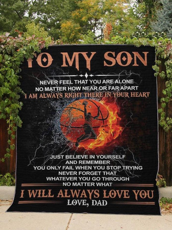 To My Son Blanket, Fleece Blanket, I Will Always Love You, Love Dad, Gift For Son Family Home Decor Bedding Couch - Thegiftio UK