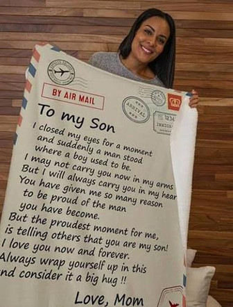 To My Son I Closed My Eyes For A Moment Letter Fleece Blanket Gift For Son From Mom Home Decor Bedding Couch Sofa Soft - Thegiftio