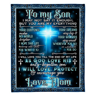 To My Son Cross Mom Fleece Blanket Family Gift Home Decor Fleece Blanket Family Gift Home Decor - Thegiftio