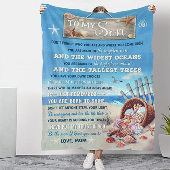 To My Son Don't Forget Who You Are - Ocean Blanket Gift For Son From Mom Birthday Gift Home Decor Bedding Couch - Thegiftio UK