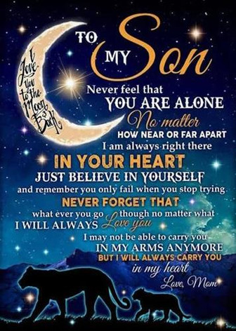 To My Son Never Feel That You Are Alone Mom Lions Star Night Premium Fleece Blanket Gift For Son Home Decor - Thegiftio UK