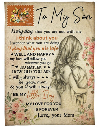 To My Son Fleece Blanket - My Love For You Is Forever Gift For Son From Mom Birthday Gift Home Decor Bedding Couch - Thegiftio UK