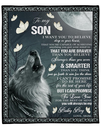To my Son Fleece Blanket, Stronger than you seem & Smarter Gift For Son From Mom Birthday Home Decor Bedding Couch - Thegiftio UK