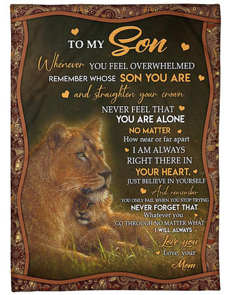 To my Son Fleece Blanket - I Am Always Right There In Your Heart - Best Gift For Son From Mom Birthday Gift Home Decor - Thegiftio UK