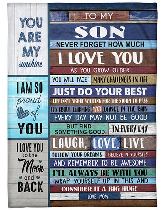To My Son Fleece Blanket, I Love You Lovely Gift For Son From Mom Birthday Gift Home Decor Bedding Couch Sofa Soft - Thegiftio UK