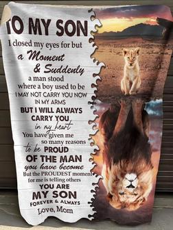 To My Son You Are My Son Forever And Always Fleece Blanket, Gift From Mom To Son, Home Decor Bedding Couch Sofa Soft - Thegiftio UK