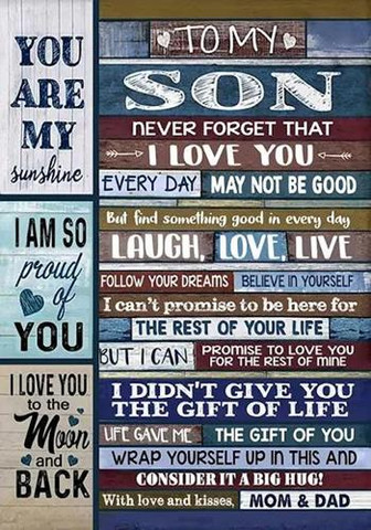 To My Son Never Forget That I Love You Blue Vintage Wooden Fleece Blanket Gift For Son From Parents Home Decor - Thegiftio