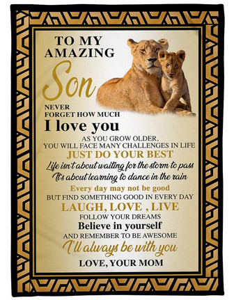 To My Son Never Forget How Much I Love You Fleece Blanket Gift For Son Brithday Gift Family Gift Gift From Mom To Son - Thegiftio UK