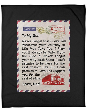 To My Son Never Forget That I Love You Fleece Blanket Gift For Family, Birthday, Son, Father To Son Gift - Thegiftio UK