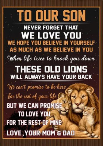 To My Son Never Forget That I Love You Fleece Blanket Lion Family Gift For Family,Birthday,Christmas,Son,Lion - Thegiftio UK