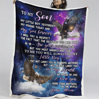 To My Son My Friend Today And My Son Forever Fleece Blanket Gift For Family, Birthday, Son, Mother To Son Gift - Thegiftio UK