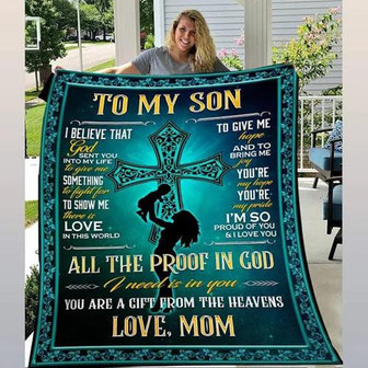 To My Son You Are A Gift From Heaven Fleece Blanket Gift For Son From Mom Home Decor Bedding Couch Sofa Soft - Thegiftio UK