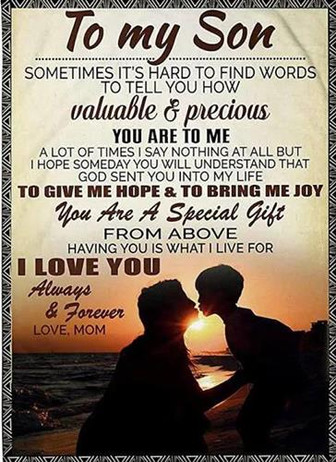 To My Son To Give Me Hope And To Bring Me Joy Fleece Blanket Gift For Son From Mom Home Decor Bedding Couch Sofa Soft - Thegiftio UK