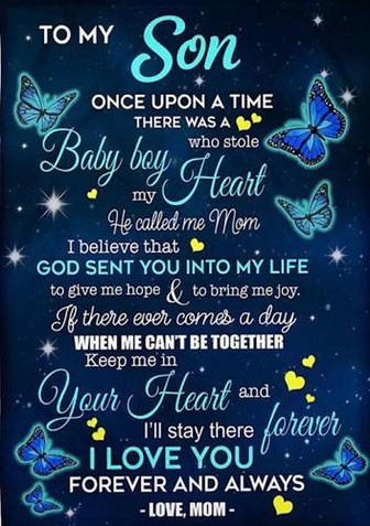 To My Son God Sent You Into My Life Fleece Blanket Gift For Son Home Decor Bedding Couch Sofa Soft And Comfy Cozy - Thegiftio UK