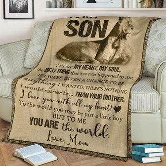 To My Son You Are My Heart And My Soul Fleece Blanket Gift For Family,Birthday,Daughter,Son,Lion Lovers Gift Home Decor - Thegiftio UK