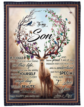 To My Son I'm Proud Of You Fleece Blanket Gift For Son Gift For Birthday Family Home Decor Bedding Couch Sofa Soft - Thegiftio UK